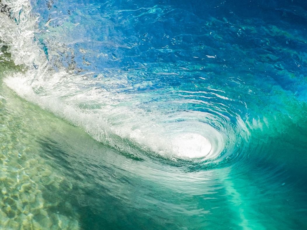 Inside a sea wave.